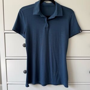Merino Wool Mammut Women's Navy Button Down polo Shirt